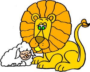 The Kingdom of Heaven as a lion lying with a lamb