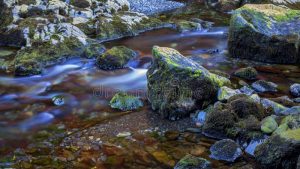 Rock in stream metaphor for spiritual journey